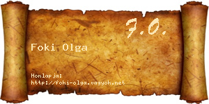 Foki Olga névjegykártya